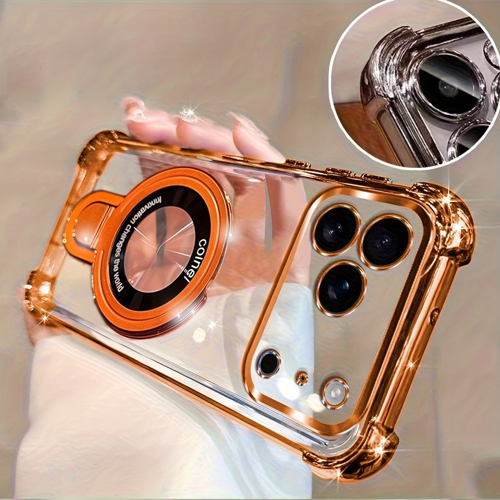 Phone Accessories Popsocket - غطاء هاتف فاخر شفاف مطلي لآيفون