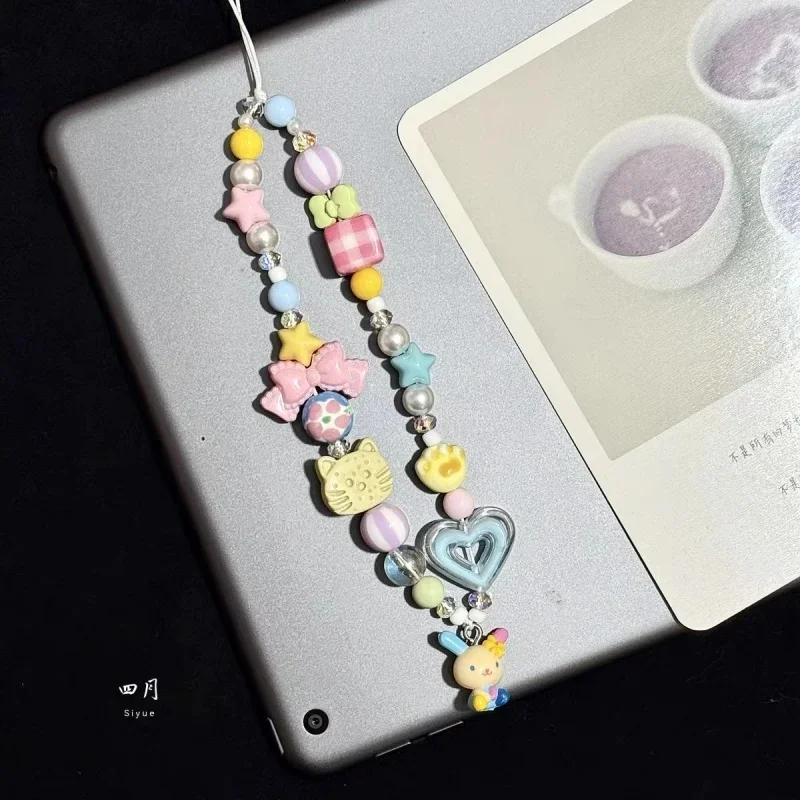 Phone Accessories Charms - تعليقة هاتف كرتونية ملونة بخرز على