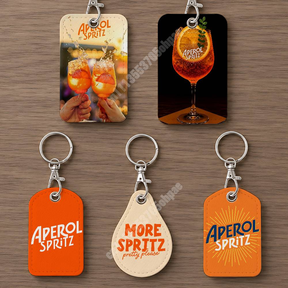 Phone Accessories Charms - حامل بطاقات جلدي بتصميم بروسيكو البرتقالي