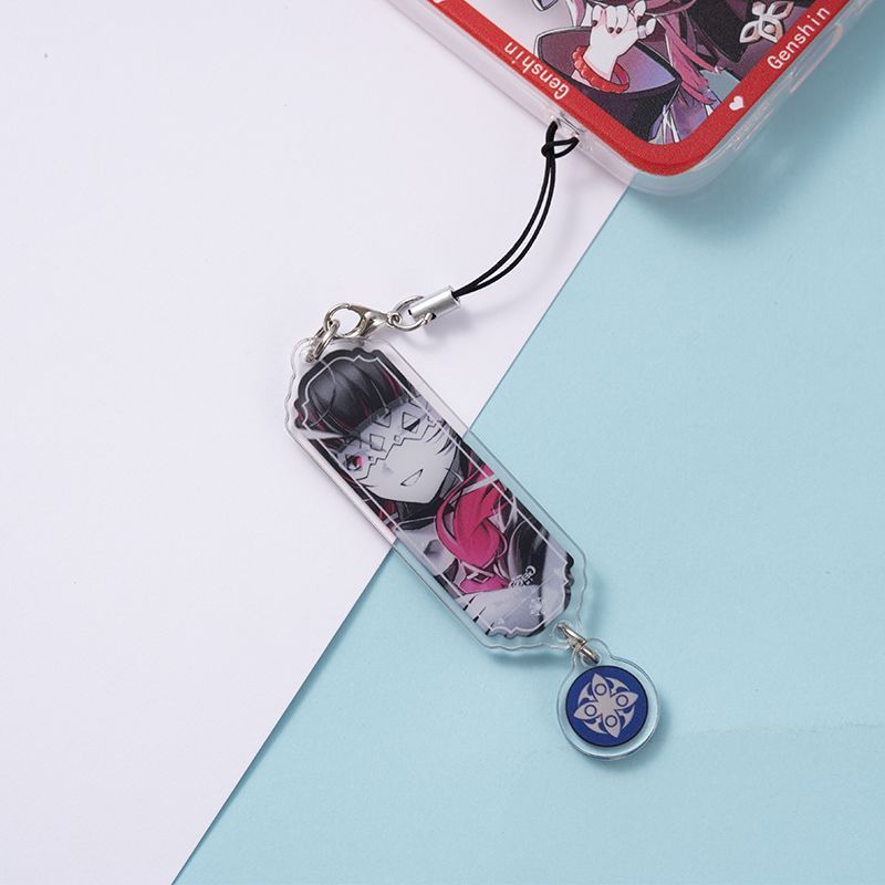 8 قطع سلسلة مفاتيح أنمي جينشين - مراجعة Phone Accessories Charms وسعره